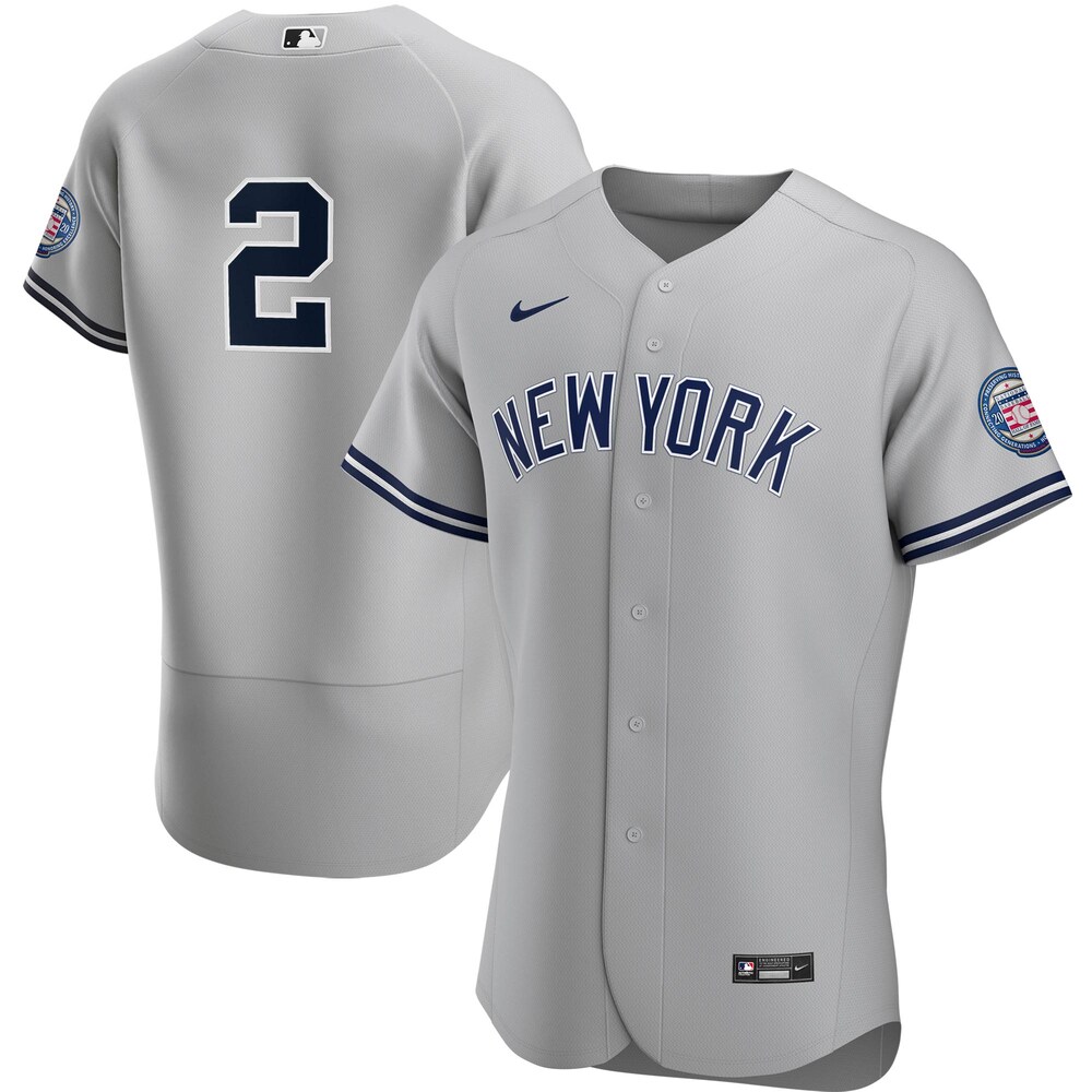 Derek Jeter New York Yankees 2020 Hall Of Fame Induction Road Player Baseball Jersey - Gray