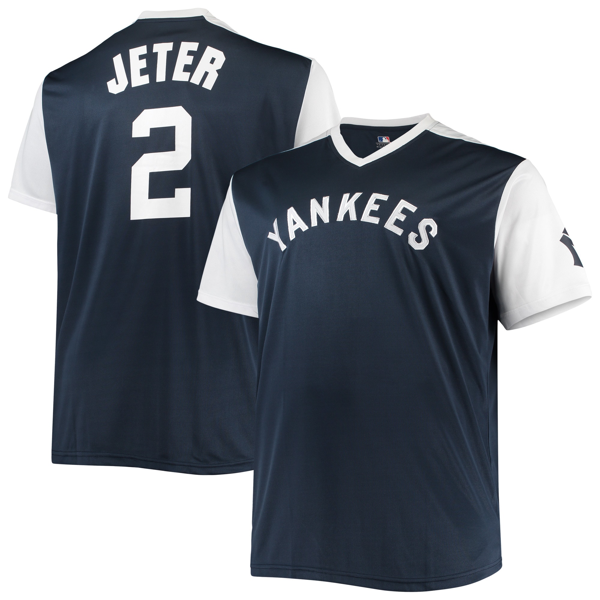 Derek Jeter New York Yankees Cooperstown Collection Player Replica Baseball Jersey - Navy/white