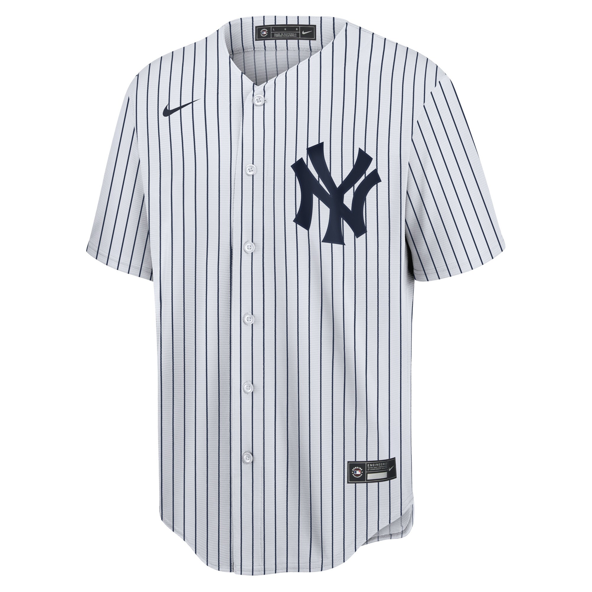Alternative view of Derek Jeter New York Yankees Home Replica Player Name Baseball Jersey – White/navy