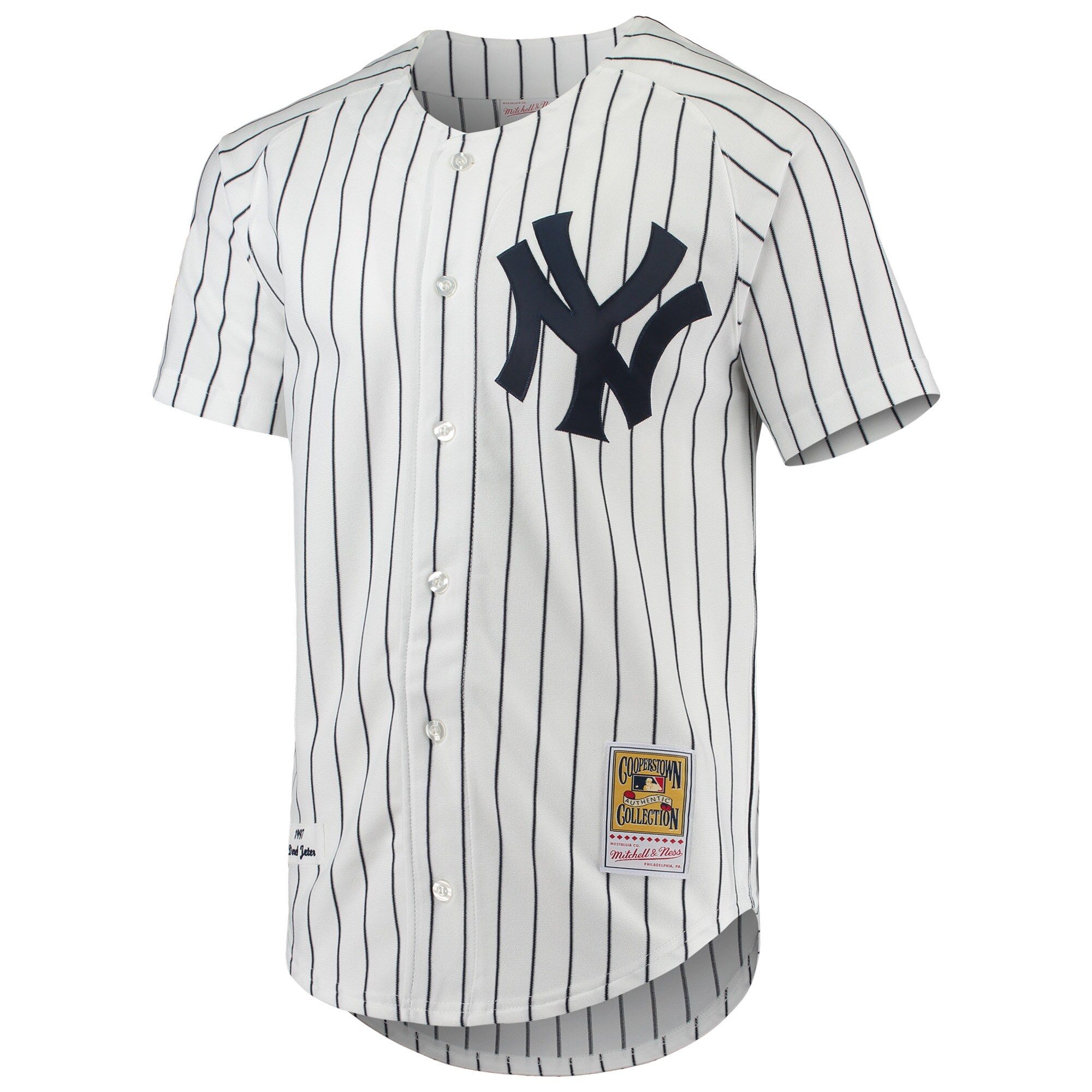 Alternative view of Derek Jeter New York Yankees Mitchell & Ness 1997 Cooperstown Collection Authentic Baseball Jersey - White
