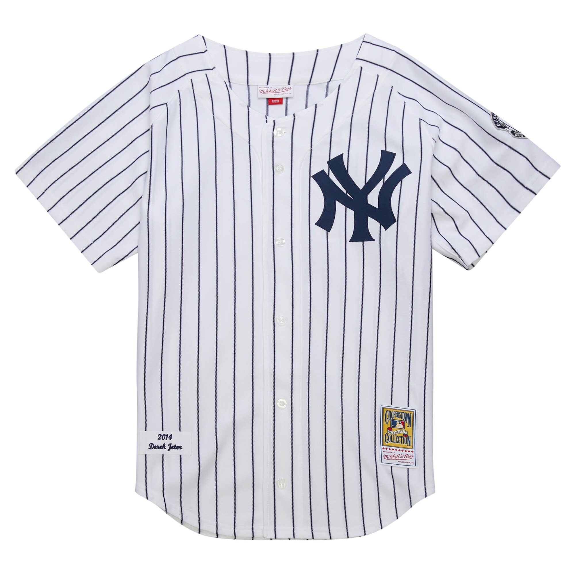 Alternative view of Derek Jeter New York Yankees Mitchell & Ness 2014 Cooperstown Collection Authentic Throwback Baseball Jersey - White