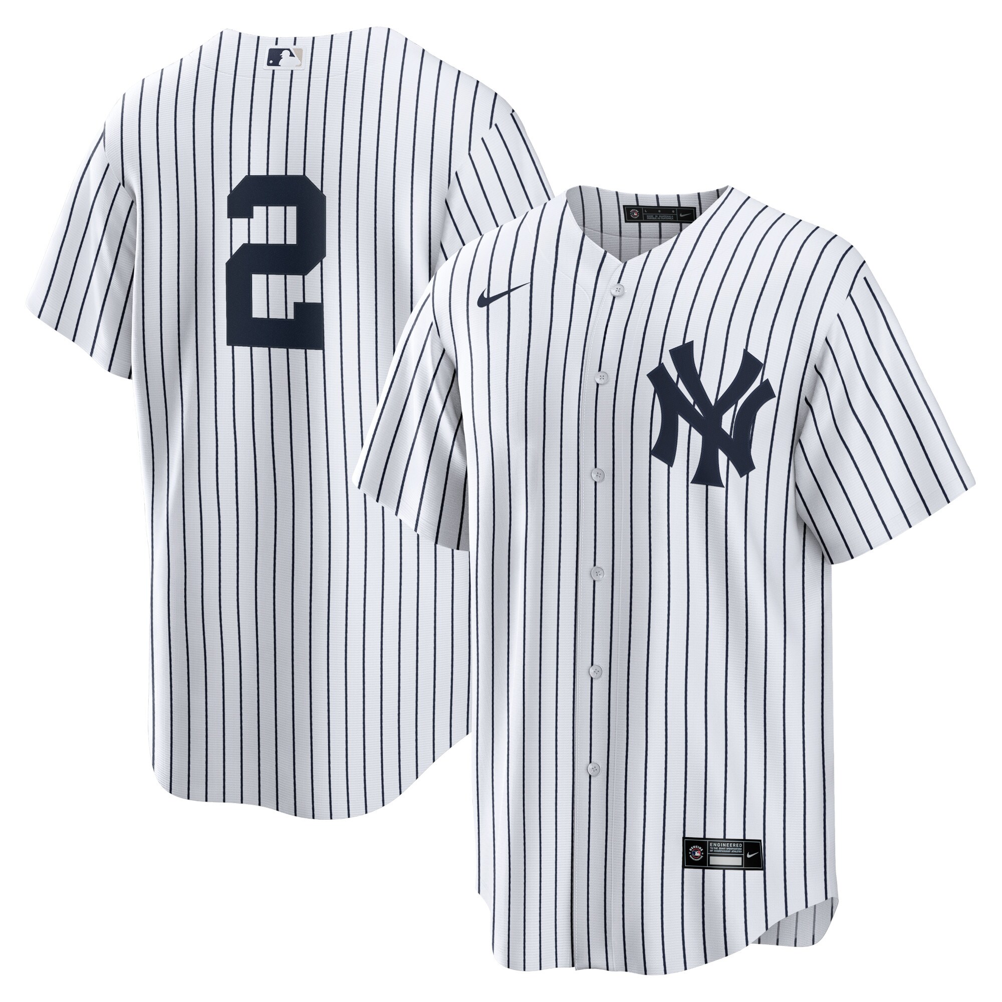 Derek Jeter New York Yankees Replica Baseball Jersey - White/navy