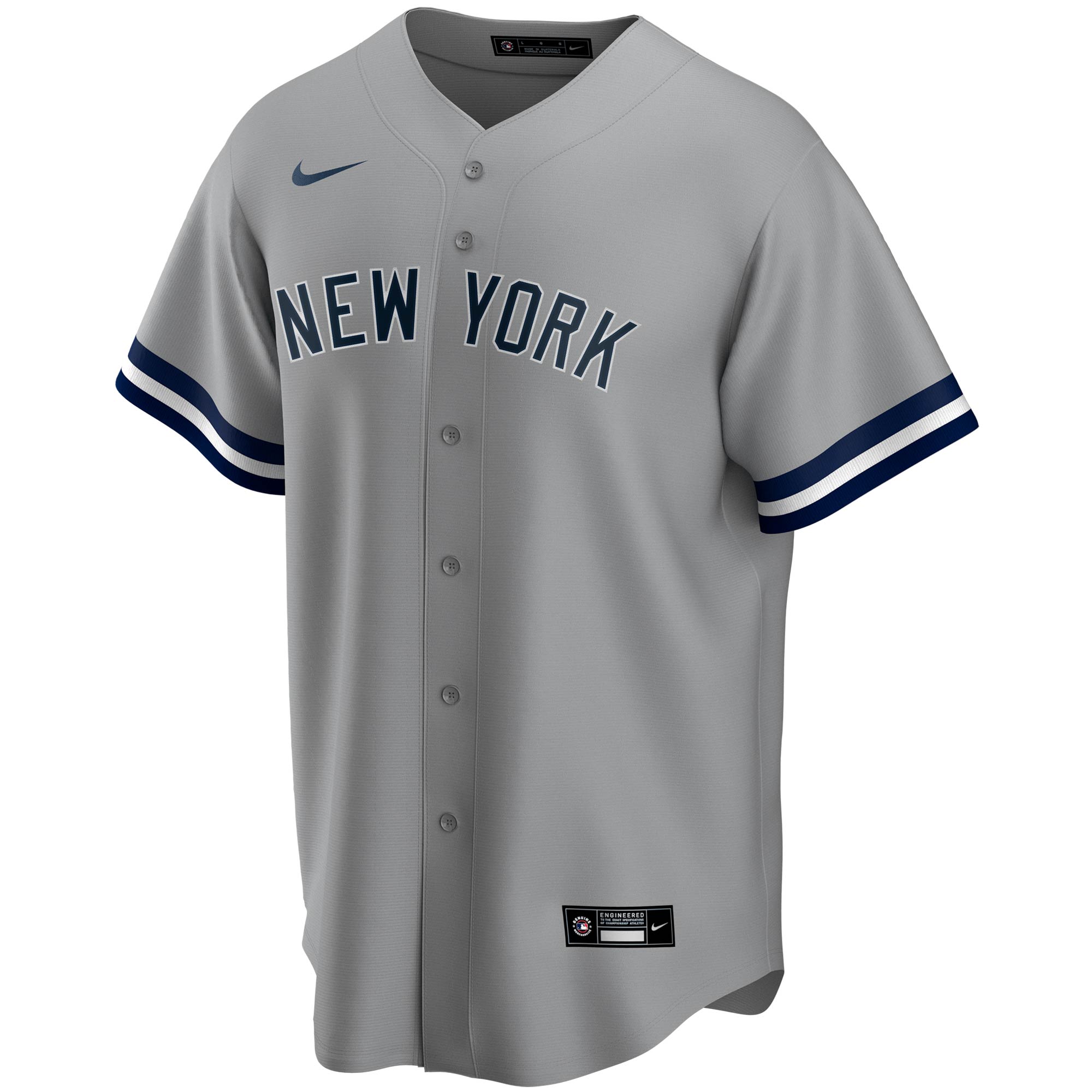 Alternative view of Derek Jeter New York Yankees Road Replica Player Baseball Jersey - Gray
