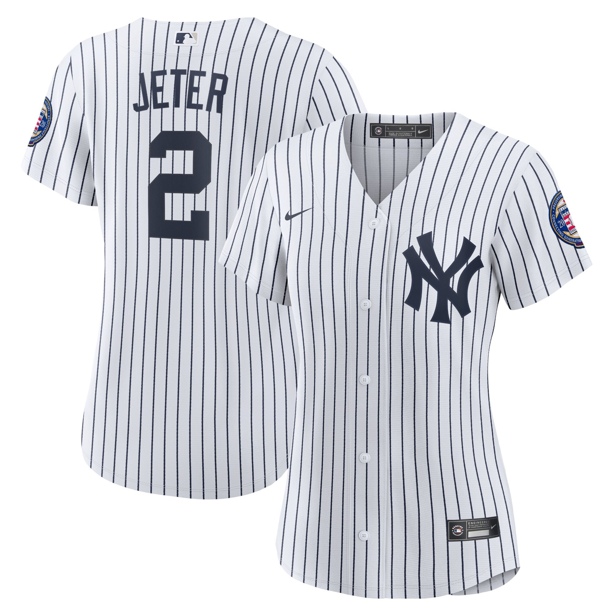 Derek Jeter New York Yankees Women’s 2020 Hall Of Fame Induction Home Replica Player Name Baseball Jersey – White/navy