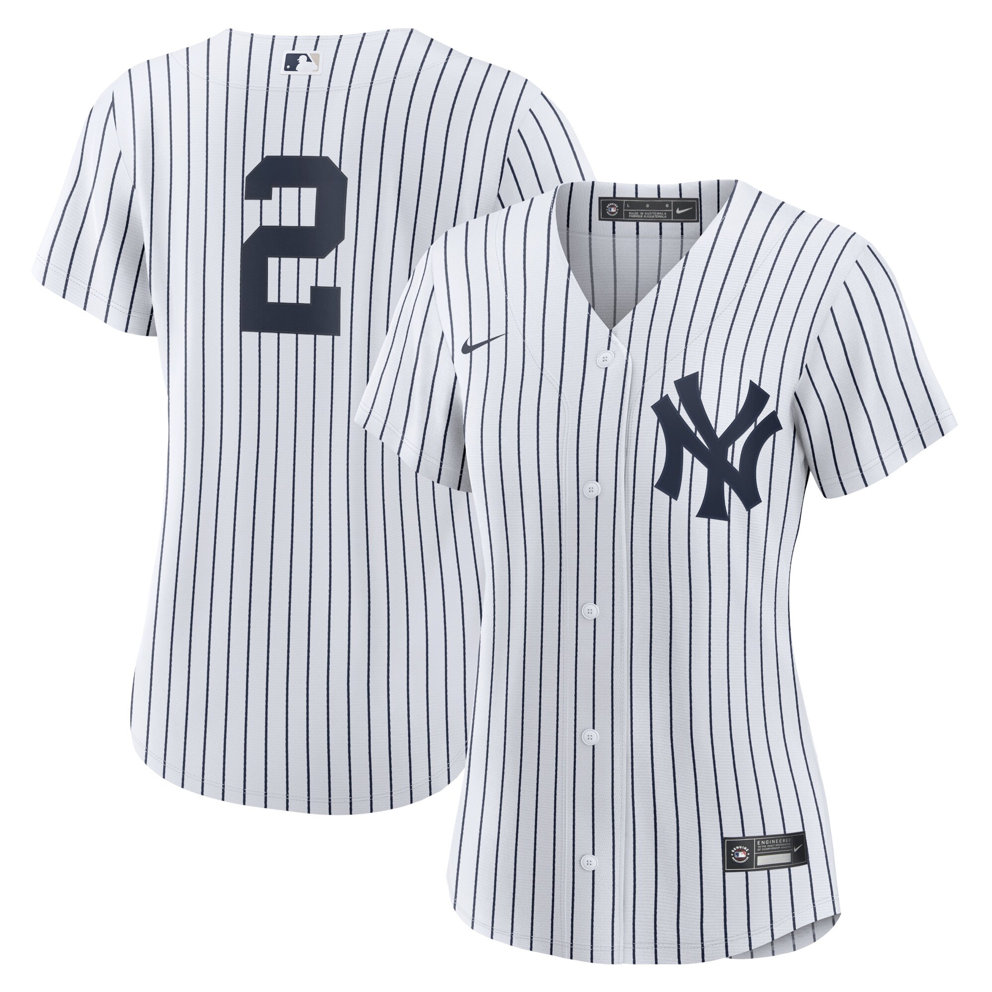Derek Jeter New York Yankees Women’s Home Replica Player Baseball Jersey – White/navy