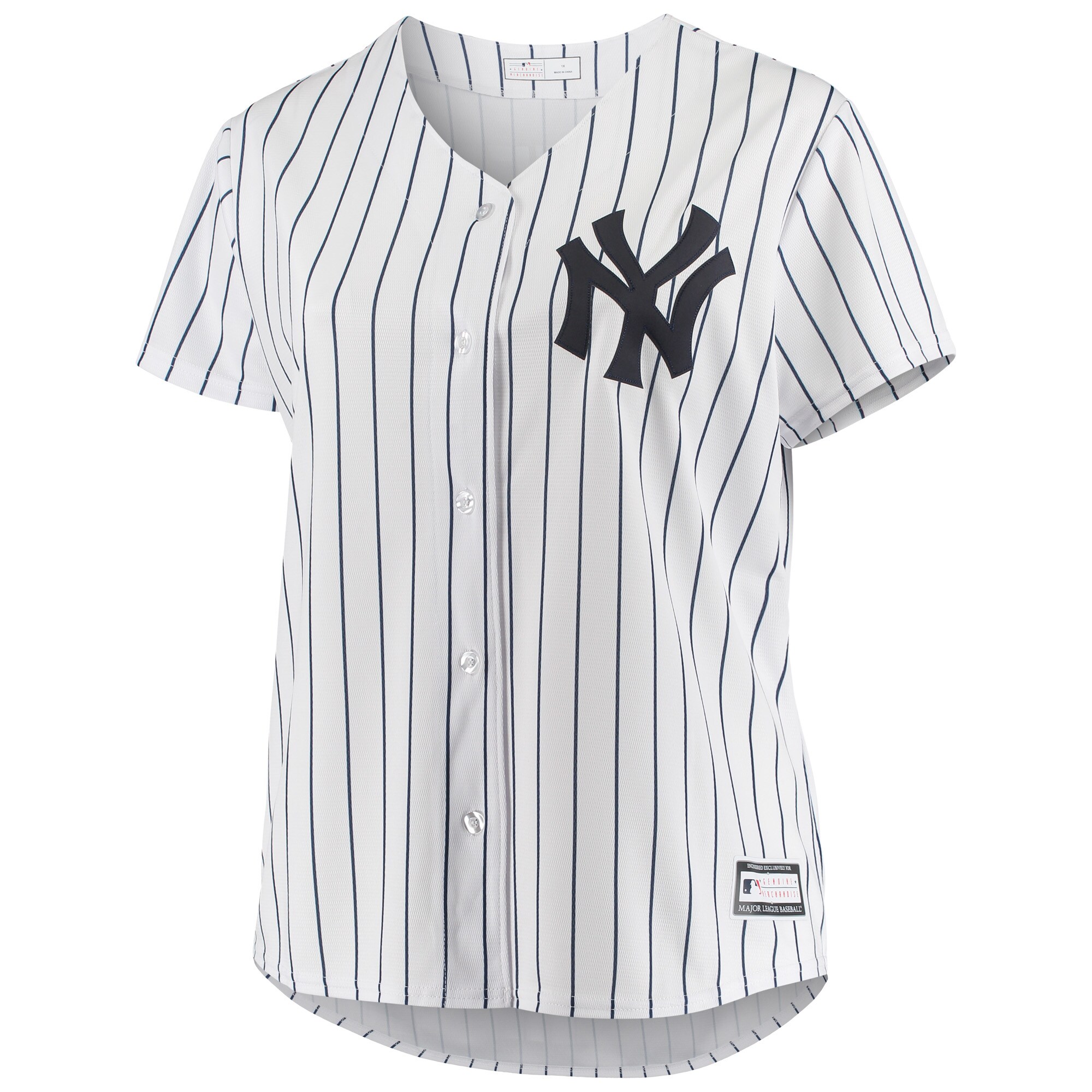 Alternative view of Derek Jeter New York Yankees Women’s Plus Size Replica Player Baseball Jersey – White