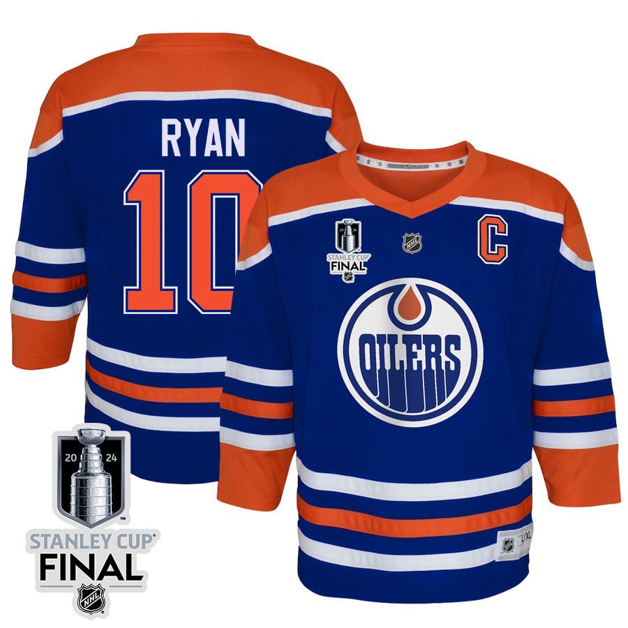 Derek Ryan 10 Edmonton Oilers 2024 STANLEY CUP Final Youth Home Hockey Jersey - Royal - JS724 