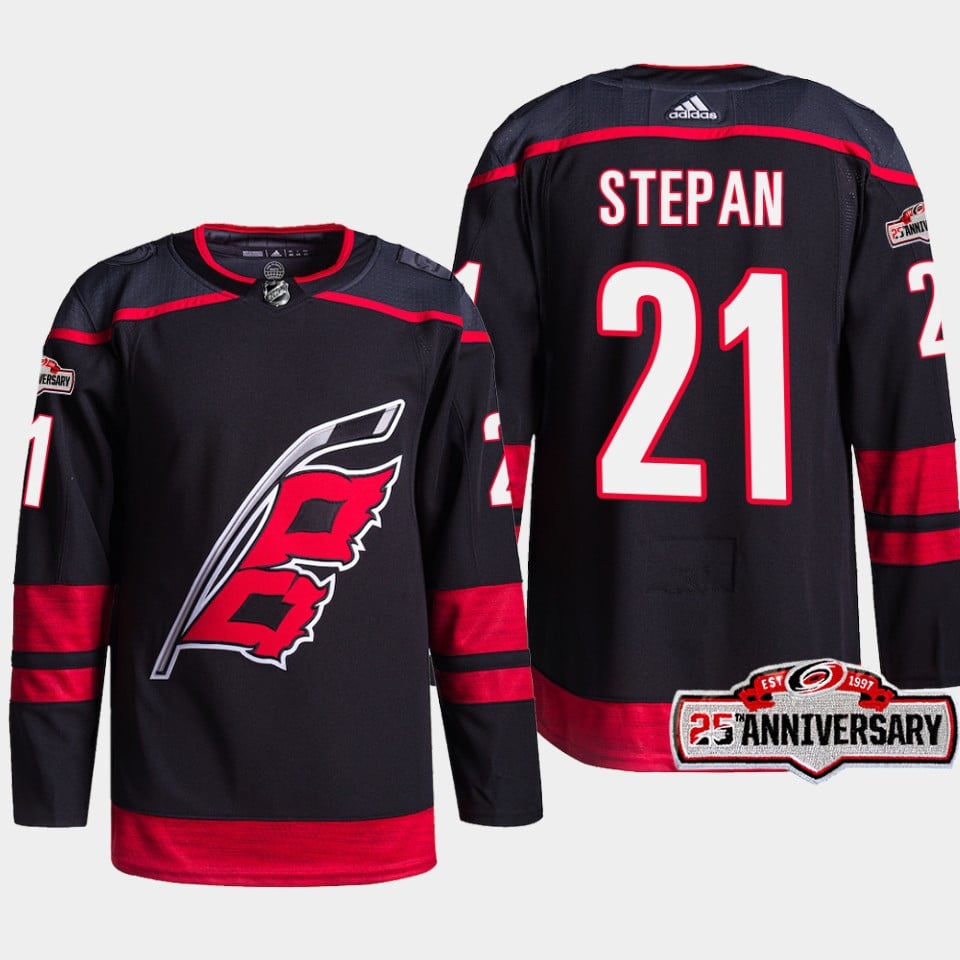 Derek Stepan 21 Carolina Hurricanes Black Hockey Jersey Alternate - JS614 