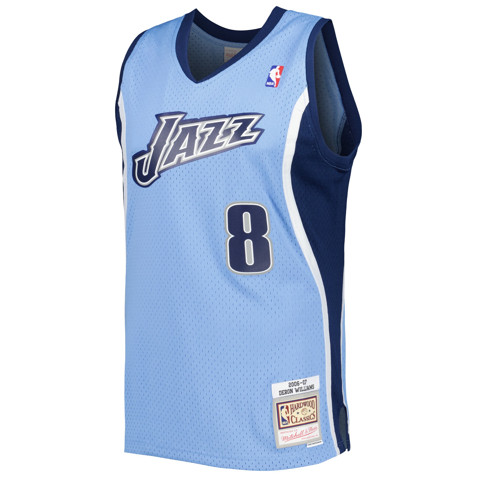 Alternative view of Deron Williams Utah Jazz Mitchell & Ness 2001/02 Hardwood Classics Swingman Basketball Jersey - Blue