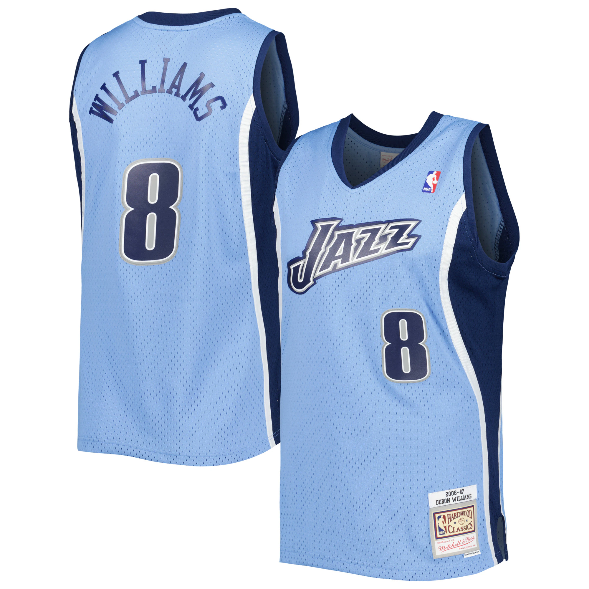 Alternative view of Deron Williams Utah Jazz Mitchell & Ness 2001/02 Hardwood Classics Swingman Basketball Jersey - Blue