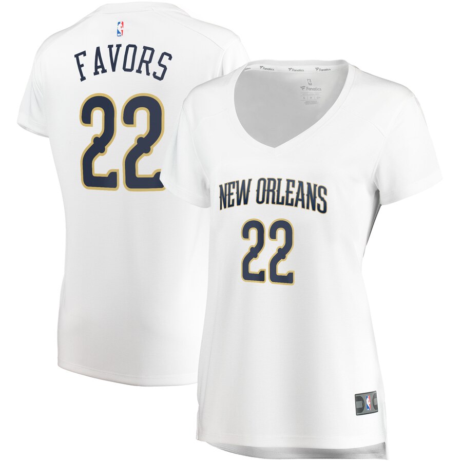 Derrick Favors New Orleans Pelicans Fanatics Branded Women's Fast Break Replica Basketball Jersey White - Association Edition