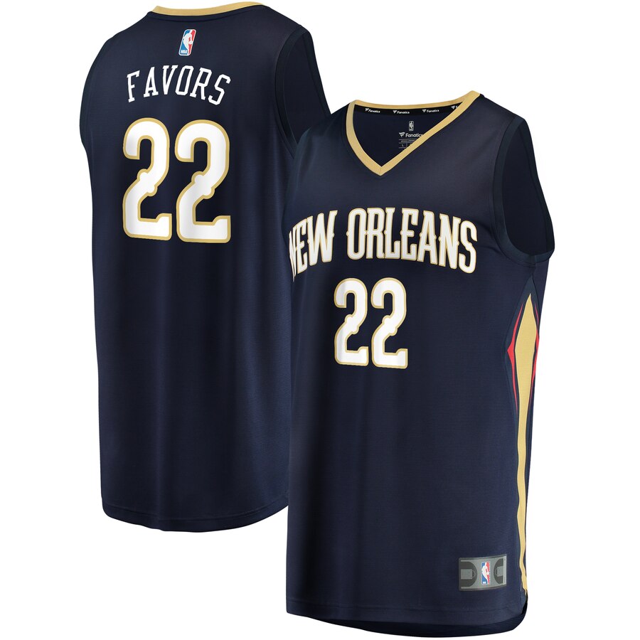 Derrick Favors New Orleans Pelicans Fanatics Branded Youth Fast Break Replica Basketball Jersey Navy - Icon Edition