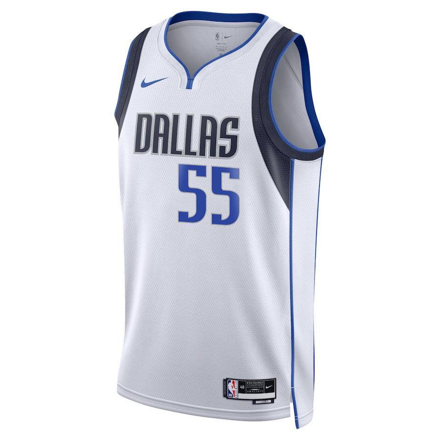 Alternative view of Derrick Jones Jr. 55 Dallas Mavericks 2024 FINALS PATCH Swingman Basketball Jersey - Association Edition - White - JS929 