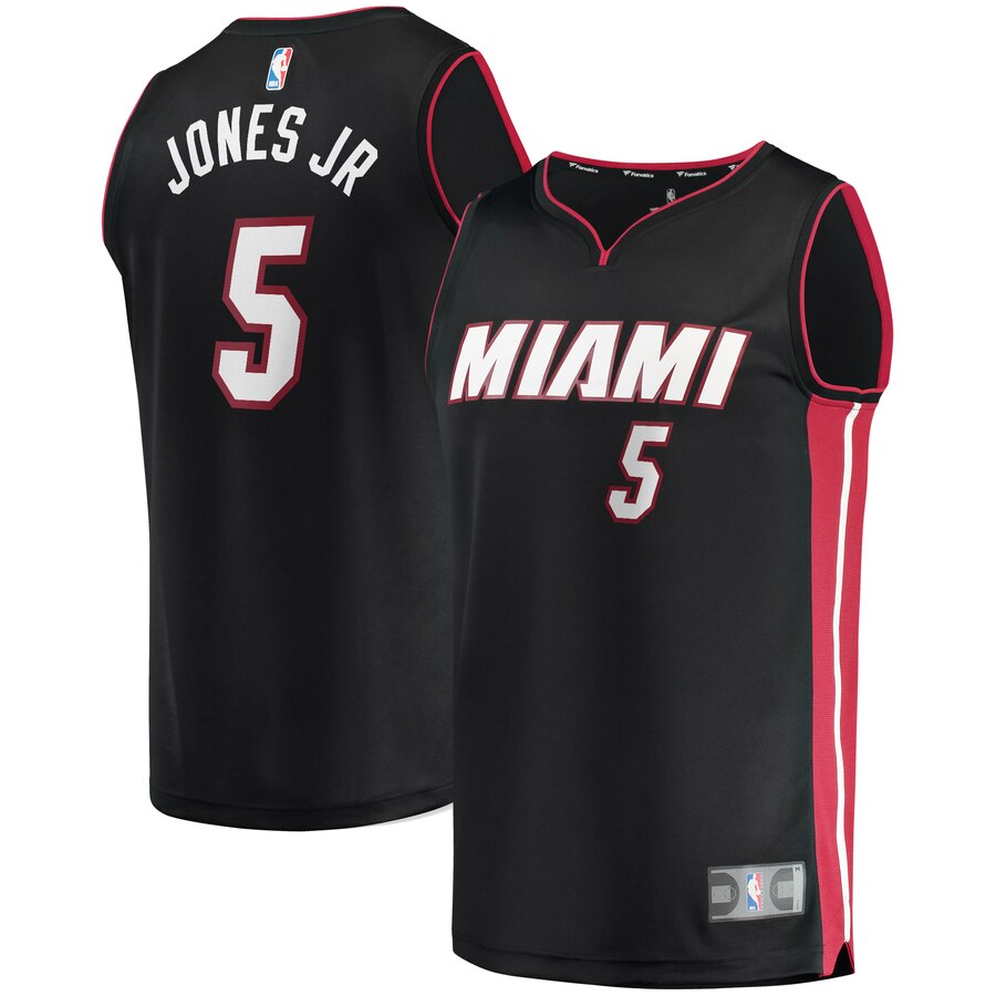 Derrick Jones Jr. Miami Heat Fanatics Branded Fast Break Replica Basketball Jersey Black - Icon Edition