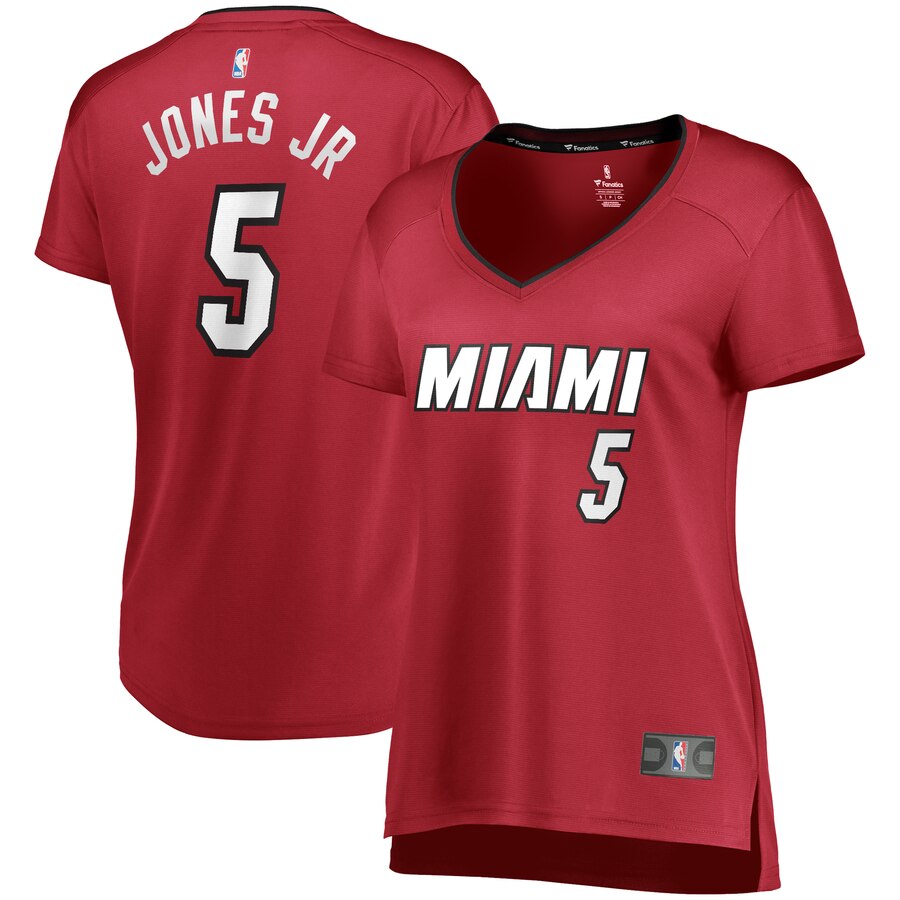 Derrick Jones Jr. Miami Heat Fanatics Branded Women's Fast Break Replica Basketball Jersey Red - Statement Edition