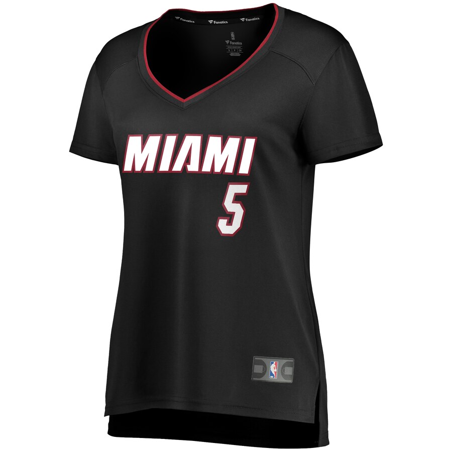 Alternative view of Derrick Jones Jr. Miami Heat Fanatics Branded Women's Fast Break Replica Player Basketball Jersey - Icon Edition - Black