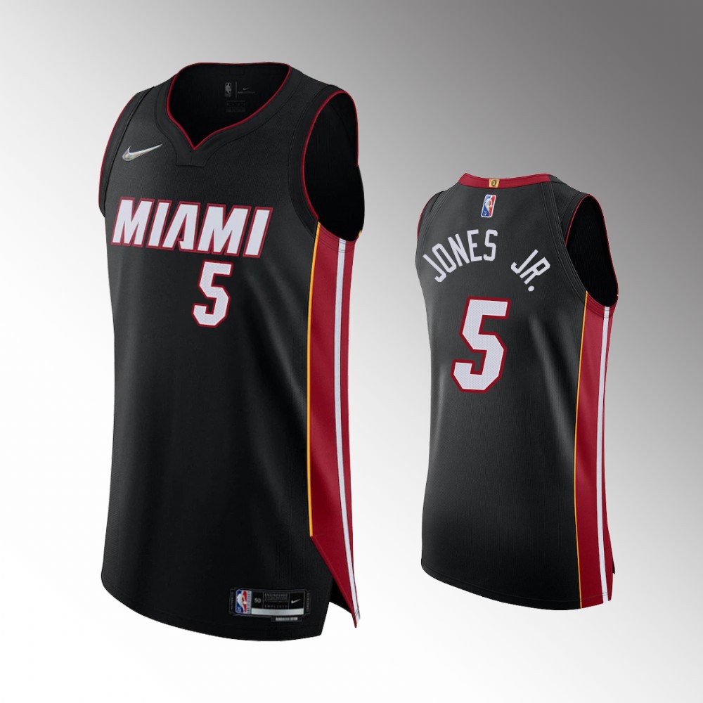 Derrick Jones Jr. Miami Heat Icon Edition Black Authentic Basketball Jersey 2021-22