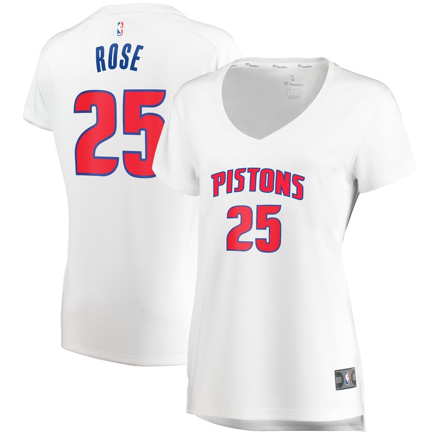 Derrick Rose Detroit Pistons Fanatics Branded Women's Fast Break Replica Player Basketball Jersey - Association Edition - White