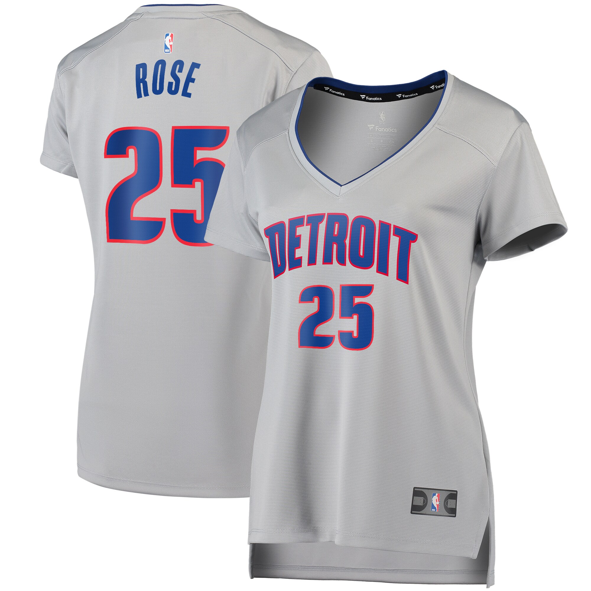 Derrick Rose Detroit Pistons Fanatics Branded Women’s Fast Break Replica Player Basketball Jersey – Statement Edition – Gray