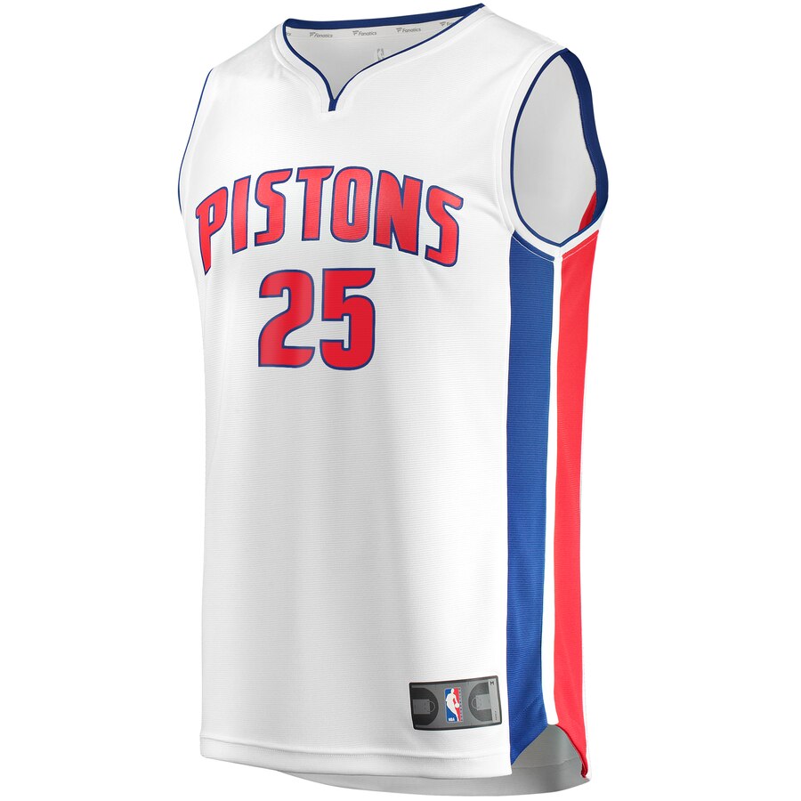 Alternative view of Derrick Rose Detroit Pistons Fanatics Branded Youth Fast Break Replica Player Basketball Jersey - Association Edition - White