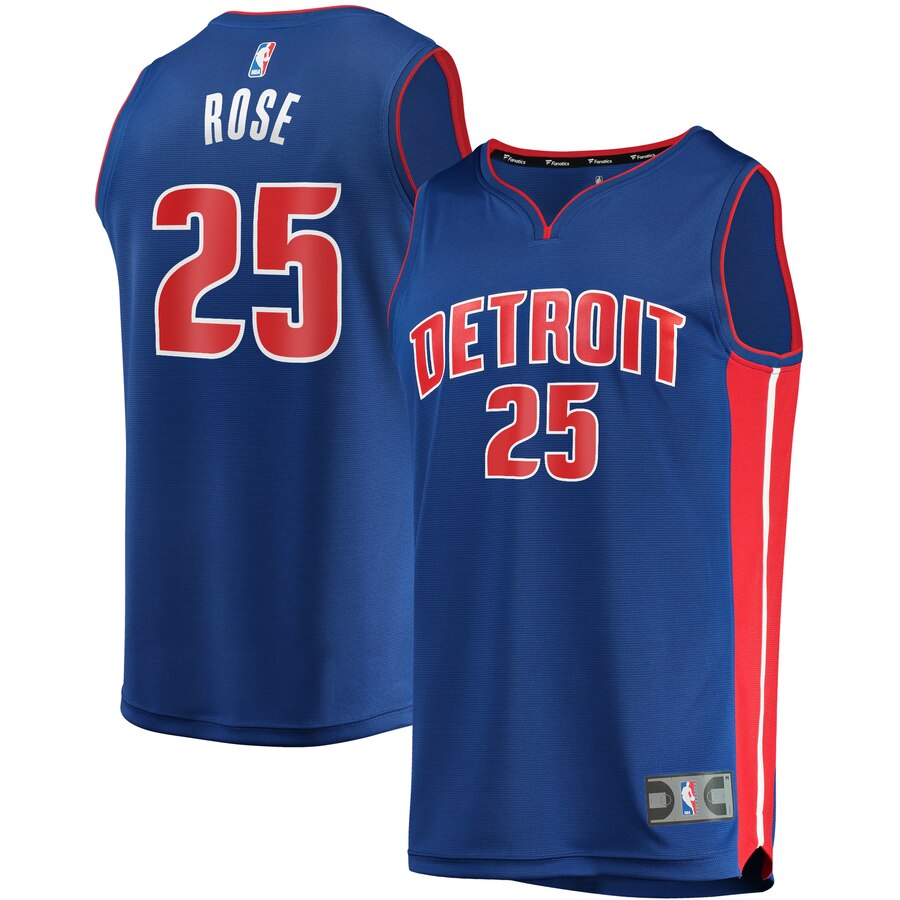 Derrick Rose Detroit Pistons Fanatics Branded Youth Fast Break Replica Player Basketball Jersey - Icon Edition - Blue