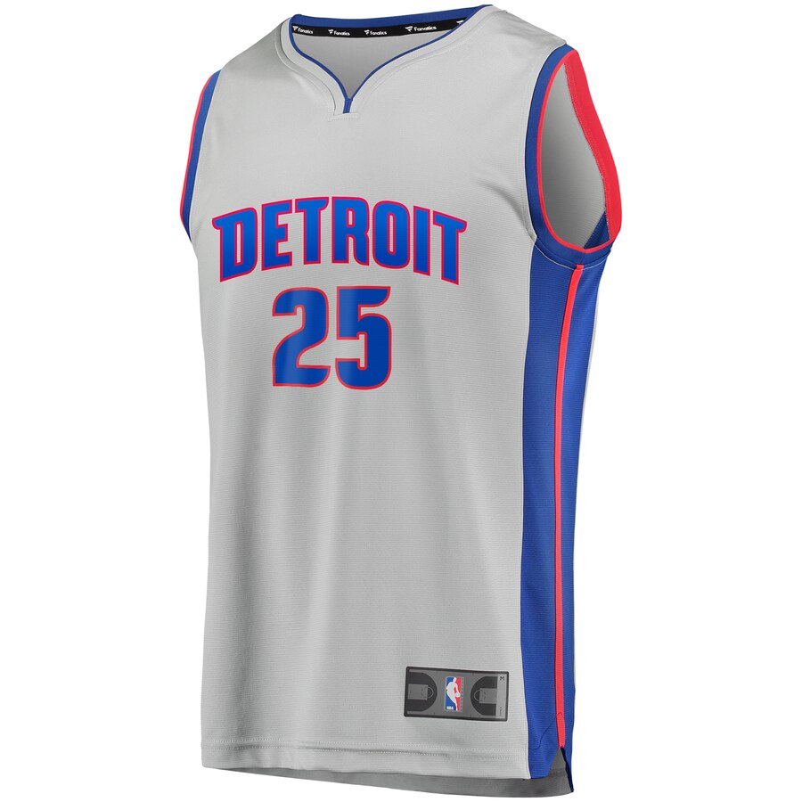 Alternative view of Derrick Rose Detroit Pistons Fanatics Branded Youth Fast Break Replica Player Basketball Jersey - Statement Edition - Gray
