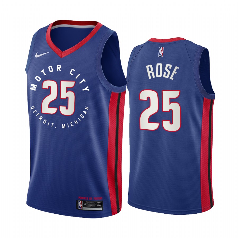 Derrick Rose Detroit Pistons Navy Motor City Edition 2020-21 Basketball Jersey