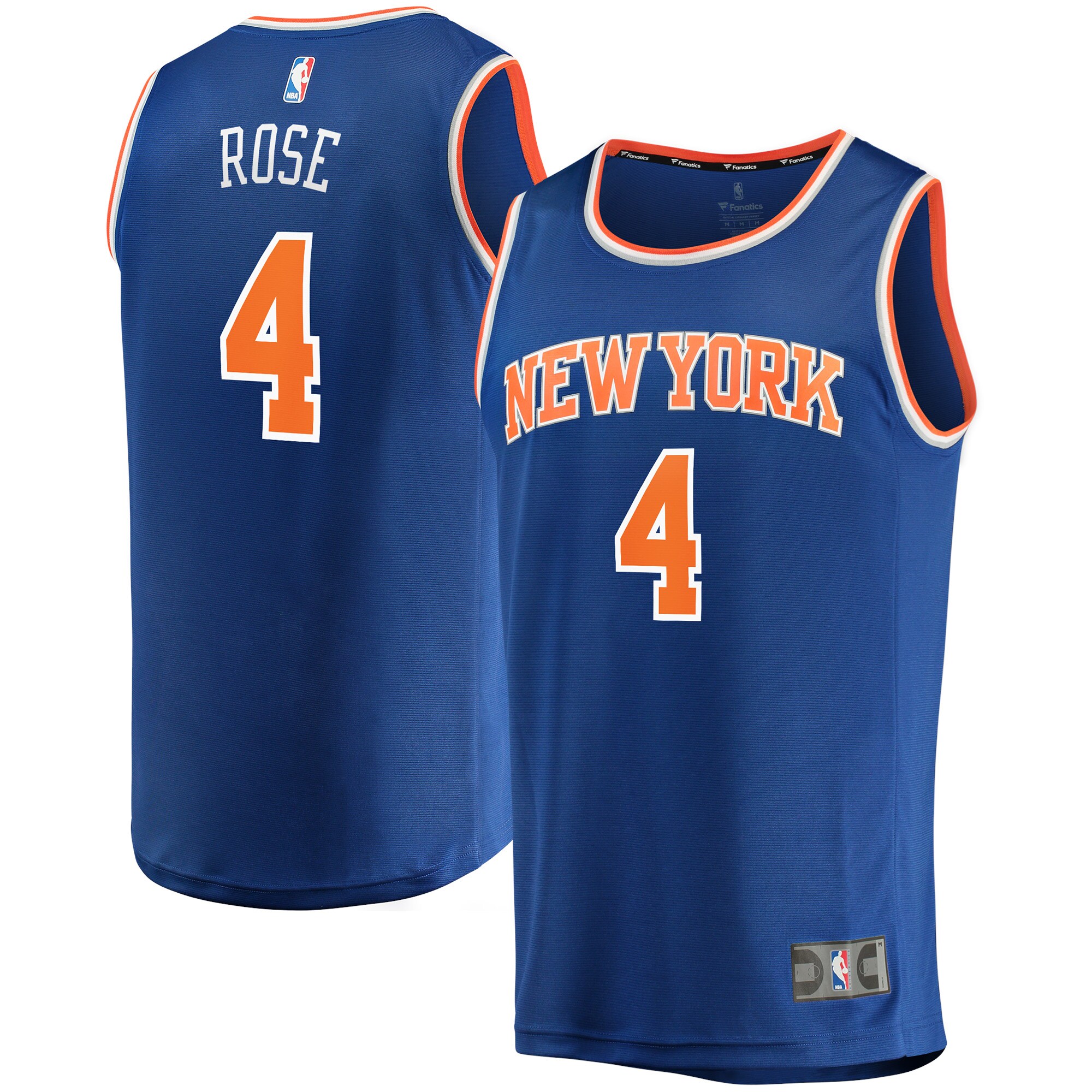 Alternative view of Derrick Rose New York Knicks Fanatics Branded Fast Break Replica Basketball Jersey - Icon Edition - Blue