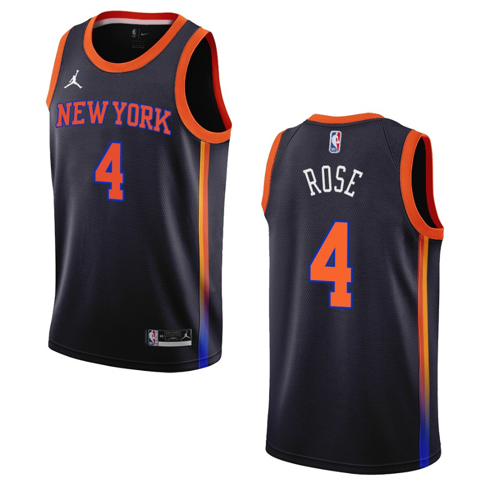 Derrick Rose Statement Edition New York Knicks 2022-23 Black Swingman Basketball Jersey