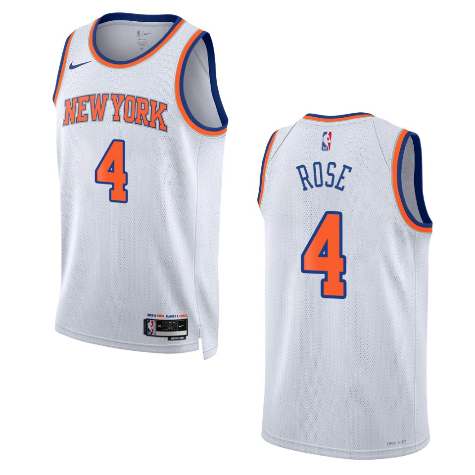 Derrick Rose White Association Edition 2022-23 New York Knicks Swingman Basketball Jersey