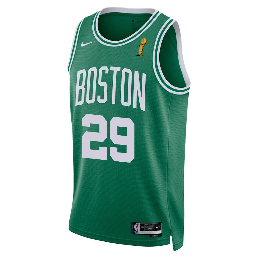 Alternative view of Derrick White 29 Boston Celtics 2024 FINALS CHAMPIONS Basketball Jersey - Icon Edition - Kelly Green - JS165