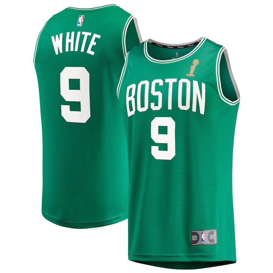Derrick White 9 Boston Celtics 2024 FINALS CHAMPIONS Basketball Jersey - Kelly Green - Icon Edition - JS244