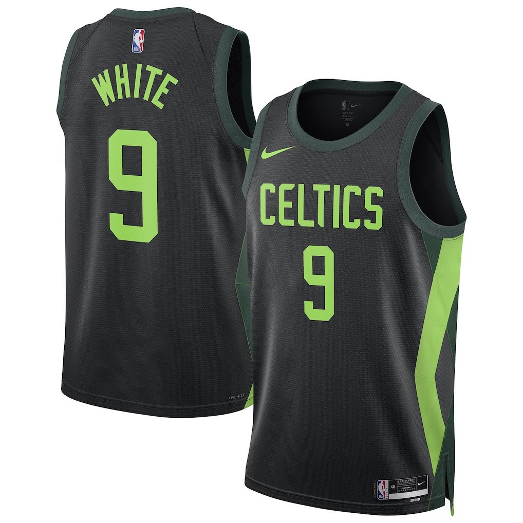 Derrick White 9 Boston Celtics Unisex 2024/25 Swingman Player Basketball Jersey - City Edition - Black - JS153