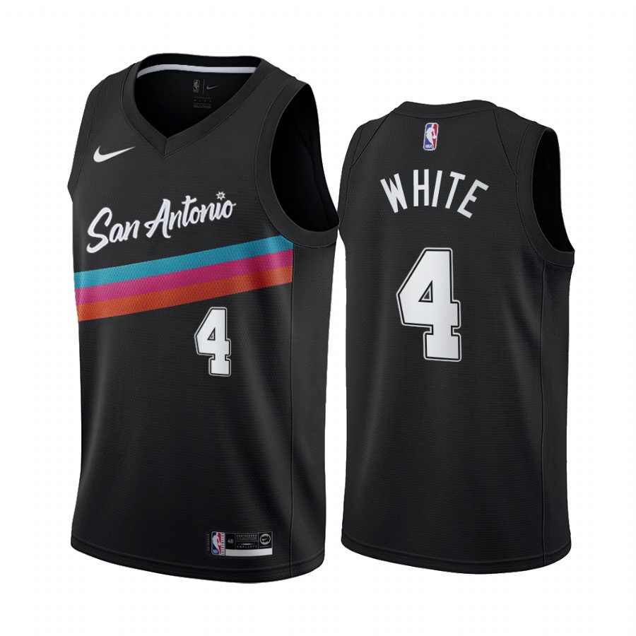 Derrick White San Antonio Spurs Black City Edition Fiesta Colors 2020-21 Basketball Jersey