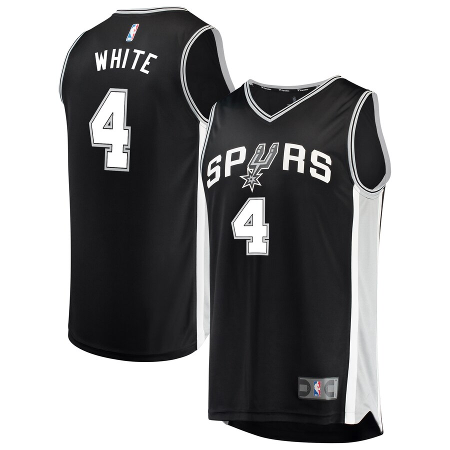 Derrick White San Antonio Spurs Fanatics Branded Fast Break Road Replica Player Basketball Jersey Black - Icon Edition