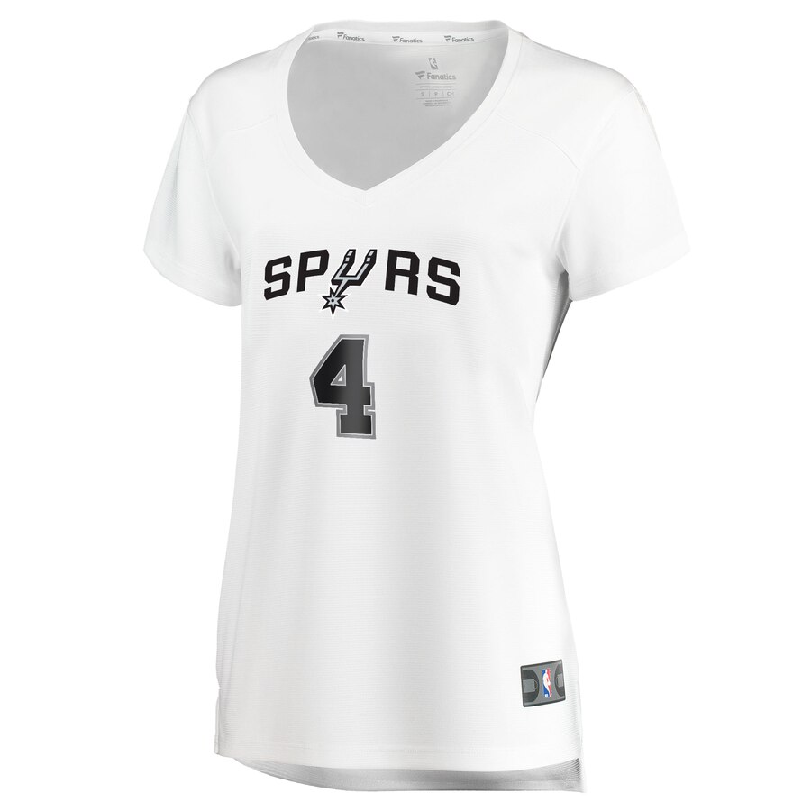 Alternative view of Derrick White San Antonio Spurs Fanatics Branded Women’s Fast Break Replica Player Basketball Jersey – Association Edition – White