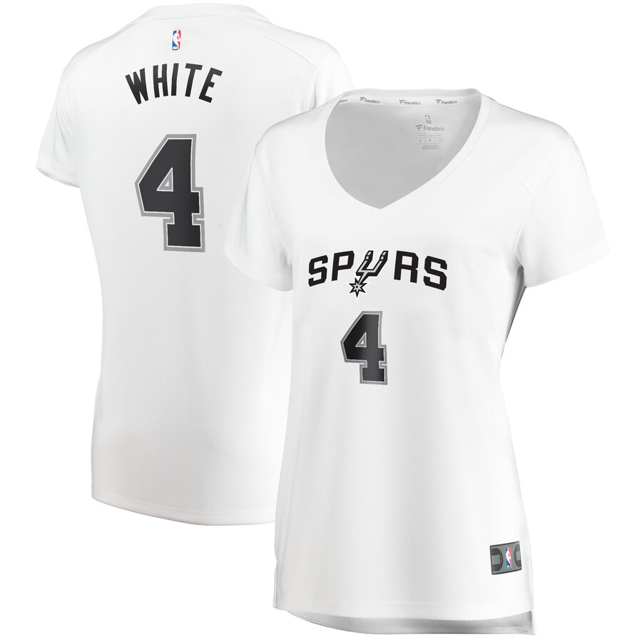 Derrick White San Antonio Spurs Fanatics Branded Women’s Fast Break Replica Player Basketball Jersey – Association Edition – White