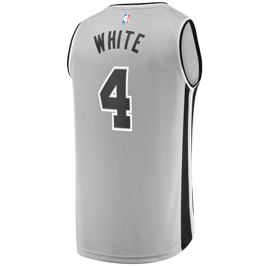 Alternative view of Derrick White San Antonio Spurs Fanatics Branded Youth Fast Break Replica Player Basketball Jersey - Statement Edition - Silver