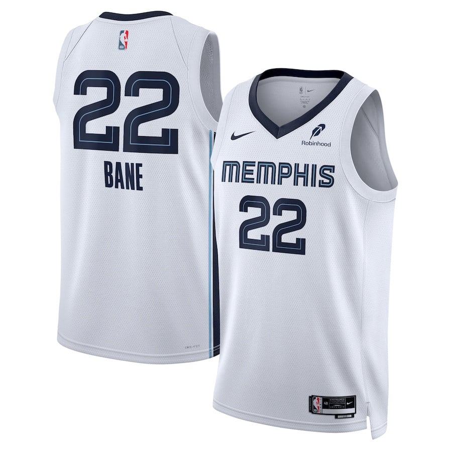 Desmond Bane 22 Memphis Grizzlies Unisex Swingman Badge Player Basketball Jersey - Association Edition - White - JS454 