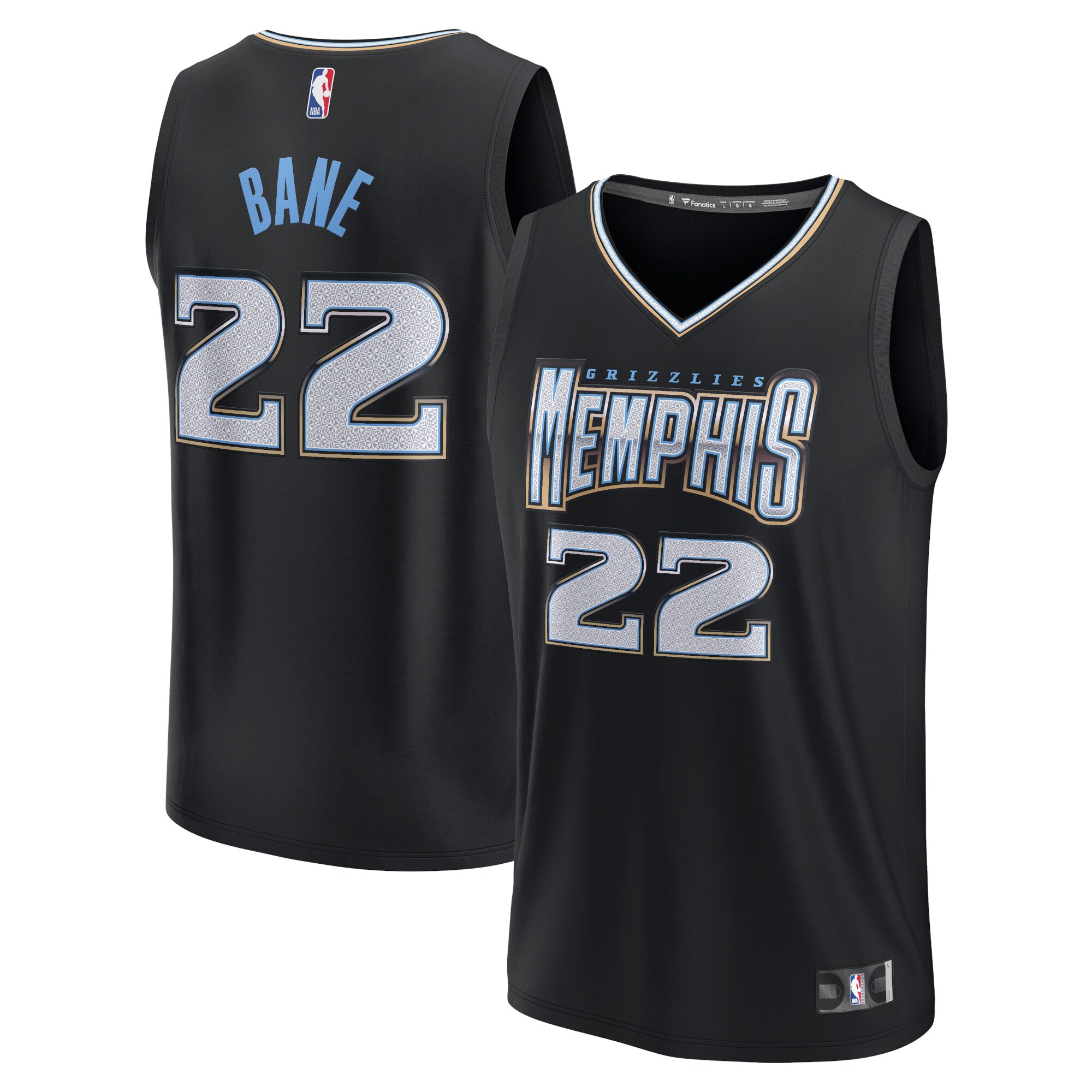 Alternative view of Desmond Bane Memphis Grizzlies Fanatics Branded Youth 2022/23 Fastbreak Basketball Jersey - City Edition - Black