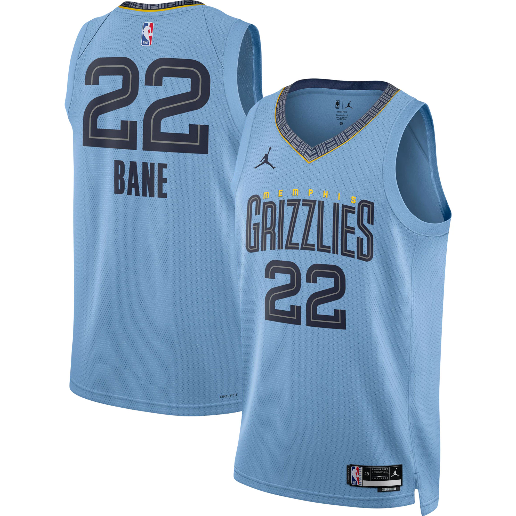 Desmond Bane Memphis Grizzlies Jordan Brand Unisex Swingman Basketball Jersey – Statement Edition – Light Blue