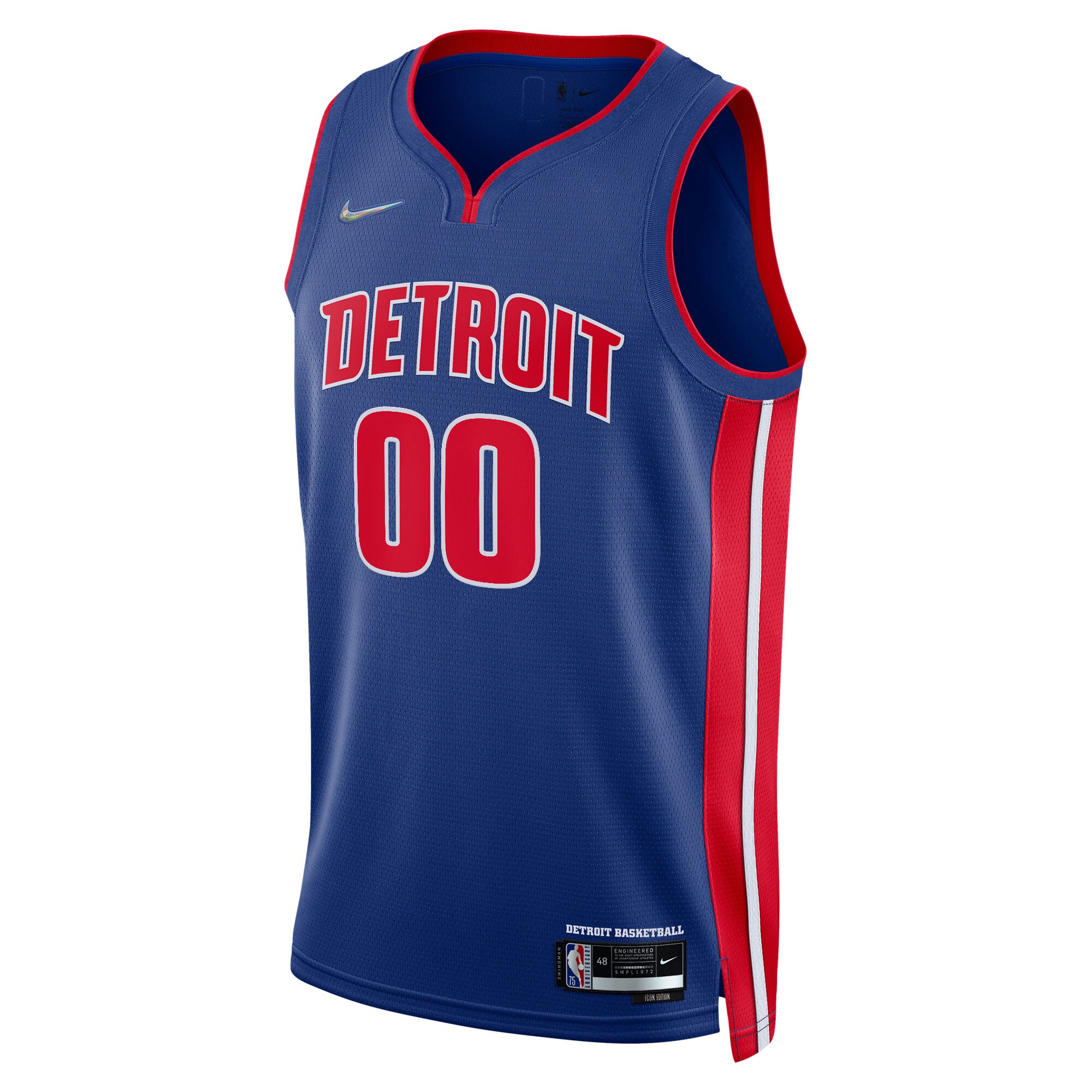 Alternative view of Detroit Pistons 2021/22 Diamond Swingman Custom Basketball Jersey - Icon Edition - Blue