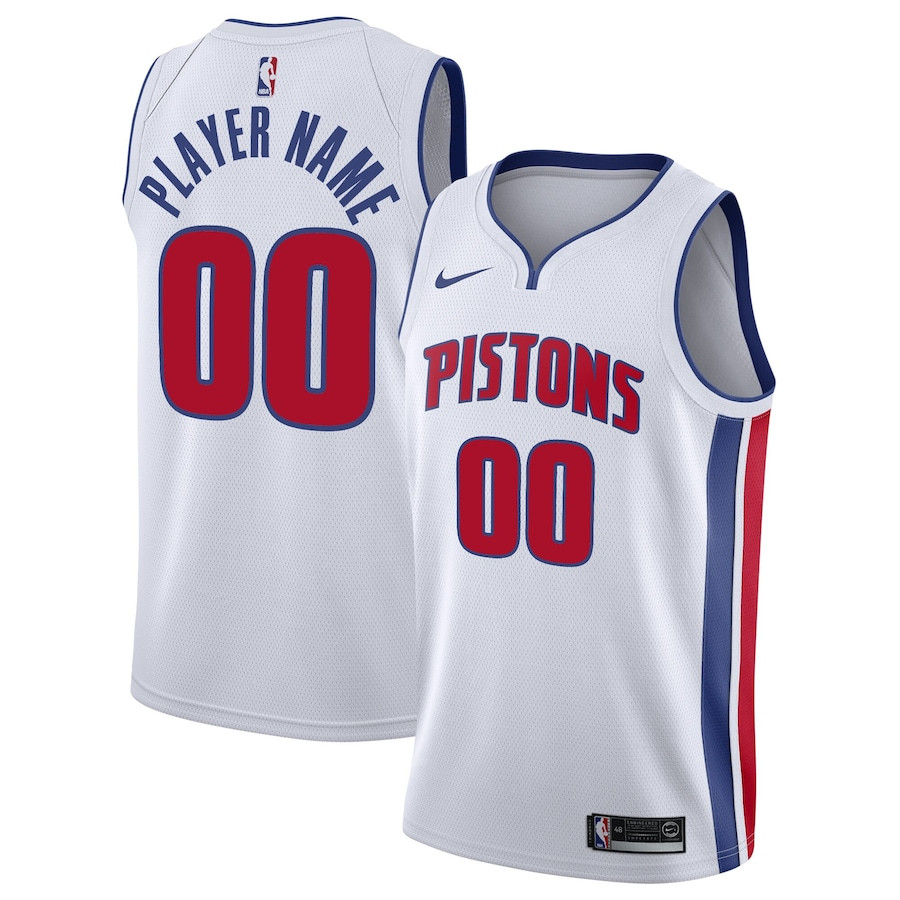 Detroit Pistons 2023/24 Association Swingman Custom Men Basketball Jersey - White - JS398 