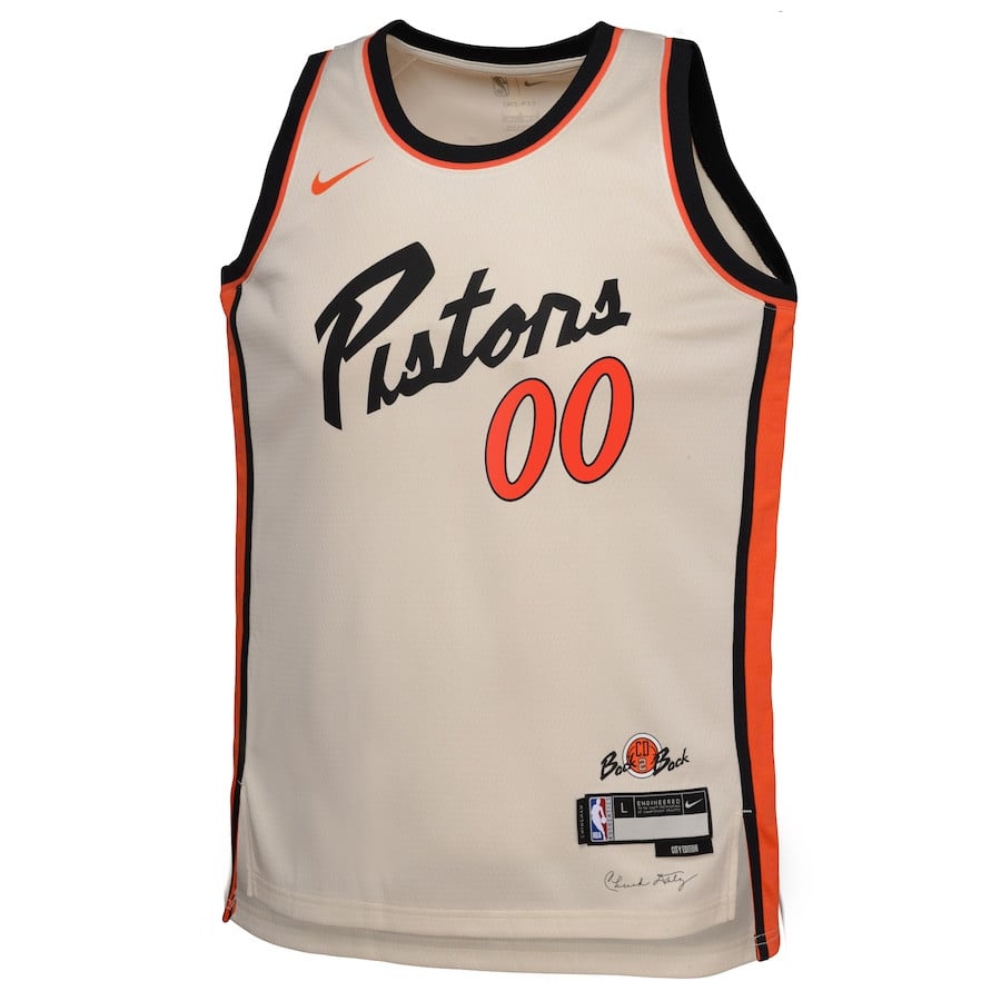 Alternative view of Detroit Pistons 2024/25 Swingman Custom YOUTH Basketball Jersey - City Edition - Cream - JS687 