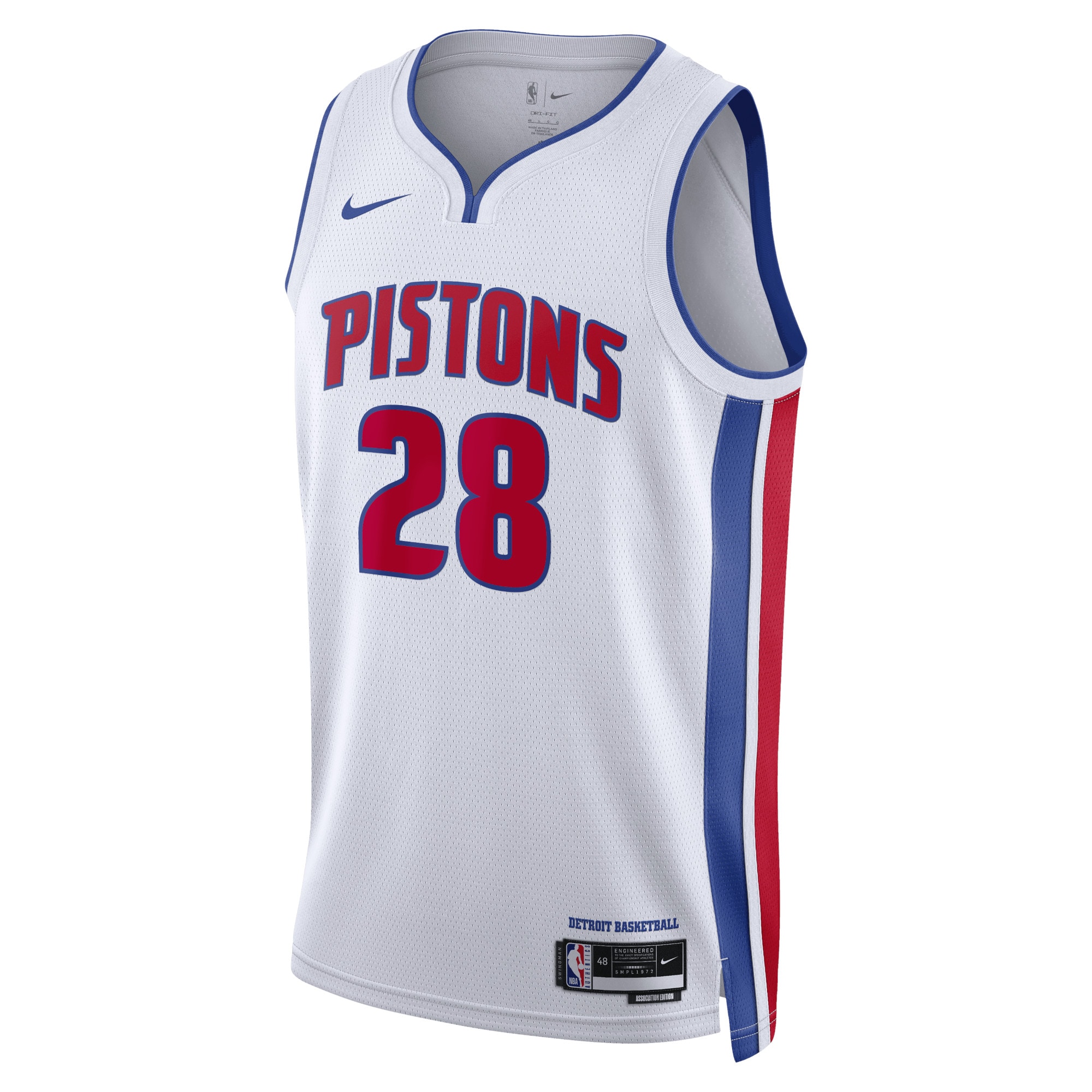Detroit Pistons Association Edition Swingman Basketball Jersey - White - Isaiah Stewart - Unisex - JS216 
