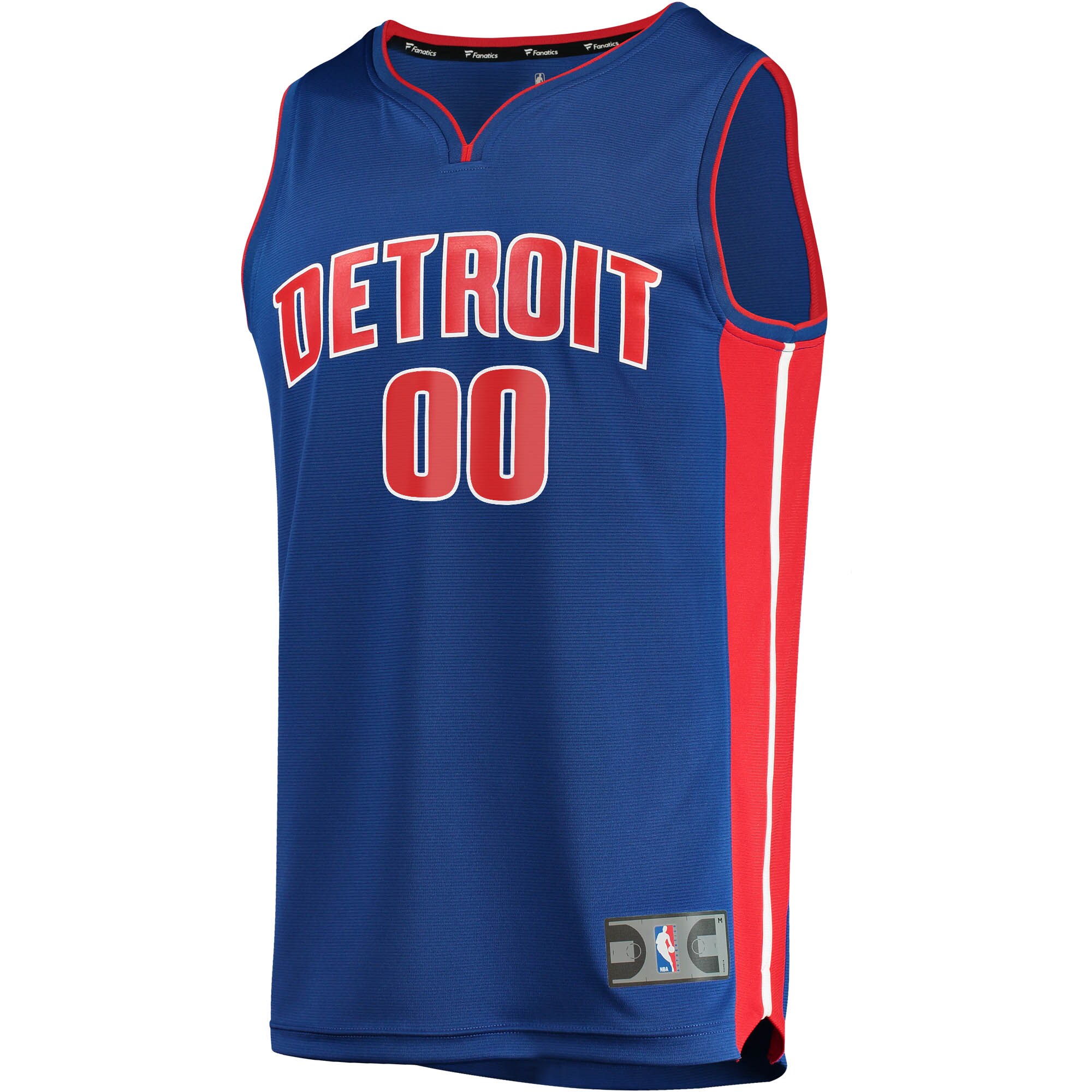 Alternative view of Detroit Pistons Fanatics Fast Break Custom Replica Basketball Jersey Blue - Icon Edition