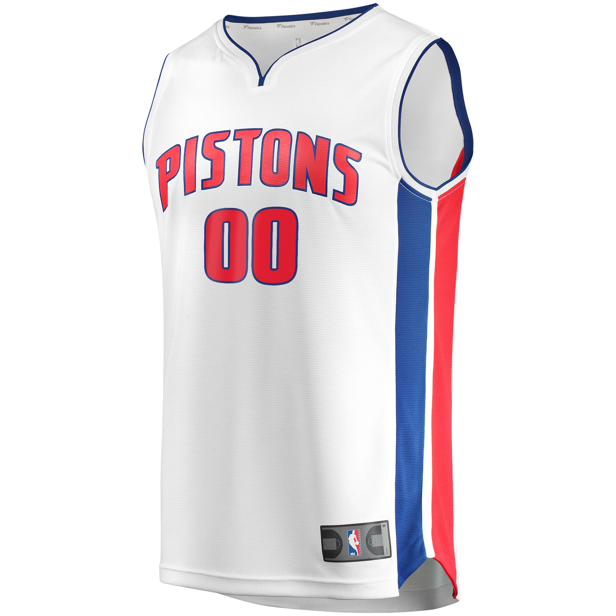 Alternative view of Detroit Pistons Fanatics Fast Break Custom Replica Basketball Jersey White - Association Edition