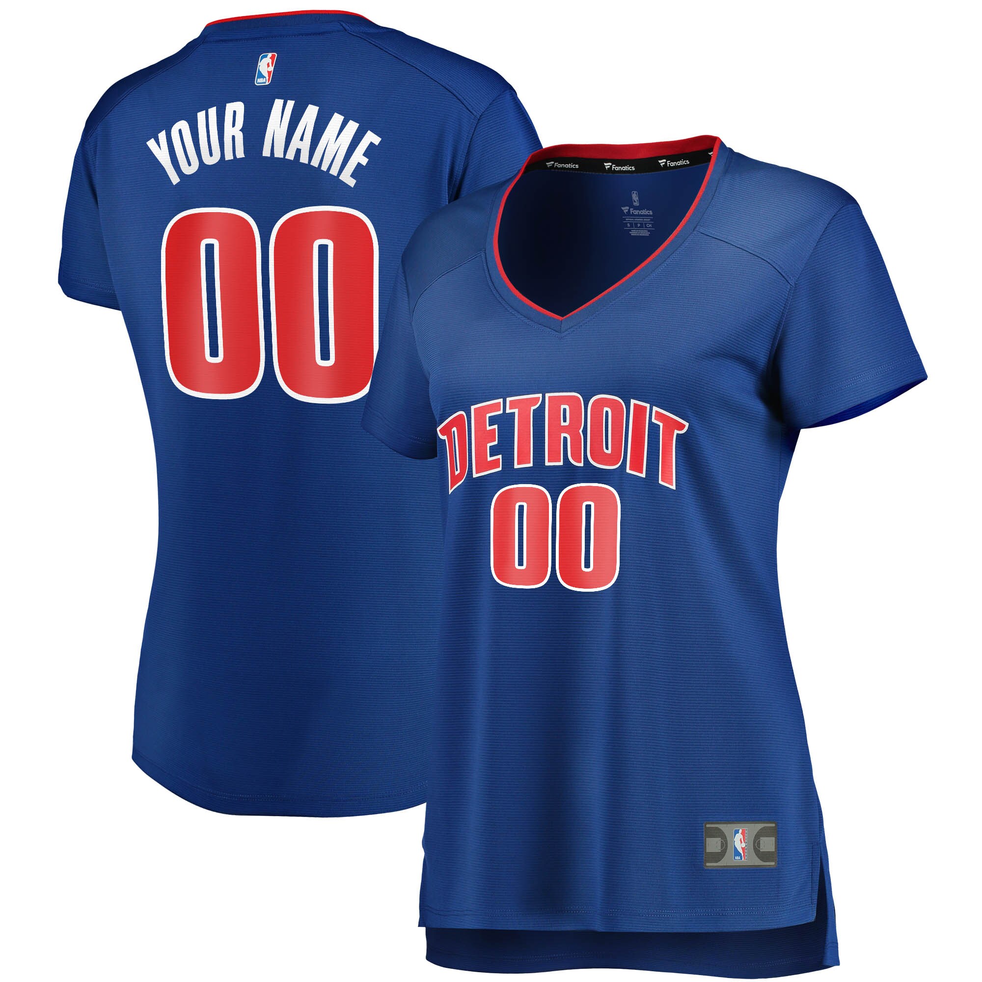 Detroit Pistons Fanatics Women's Fast Break Custom Basketball Jersey Royal - Icon Edition