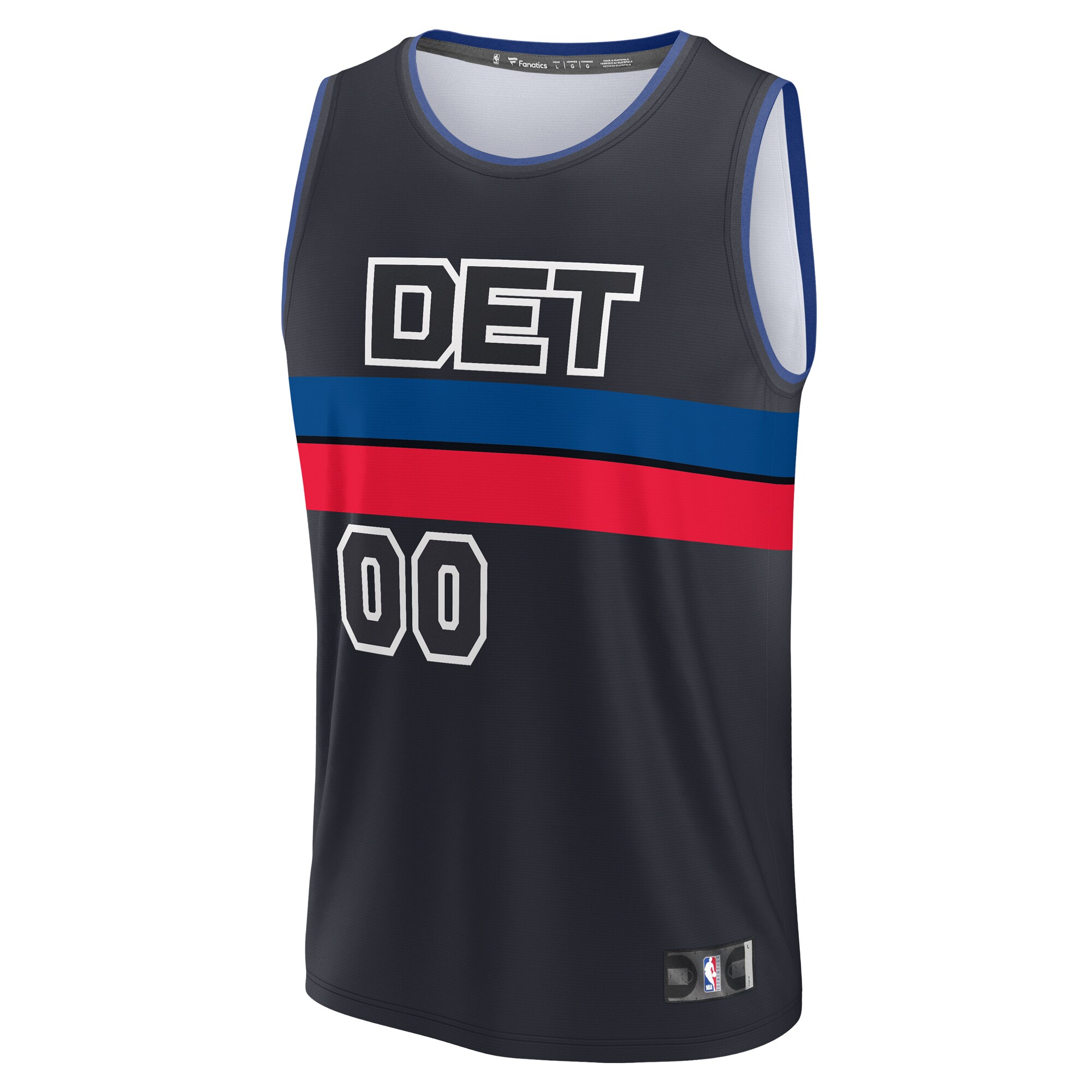 Alternative view of Detroit Pistons Fanatics Youth Fast Break Replica Custom Basketball Jersey - Statement Edition - Black