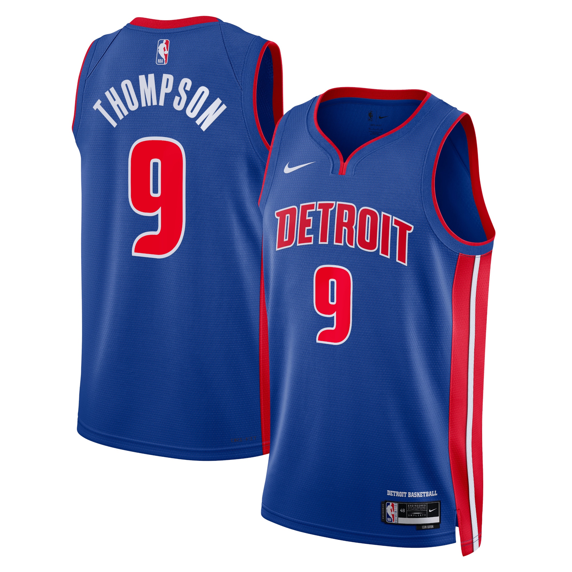 Detroit Pistons Icon Edition Swingman Basketball Jersey - Blue - Ausar Thompson - Unisex - JS400 